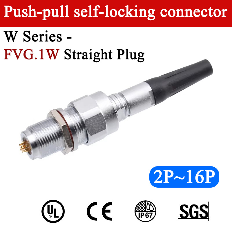 Push Fit Connector - Connettore Circolare Impermeabile Serie W, Spina
