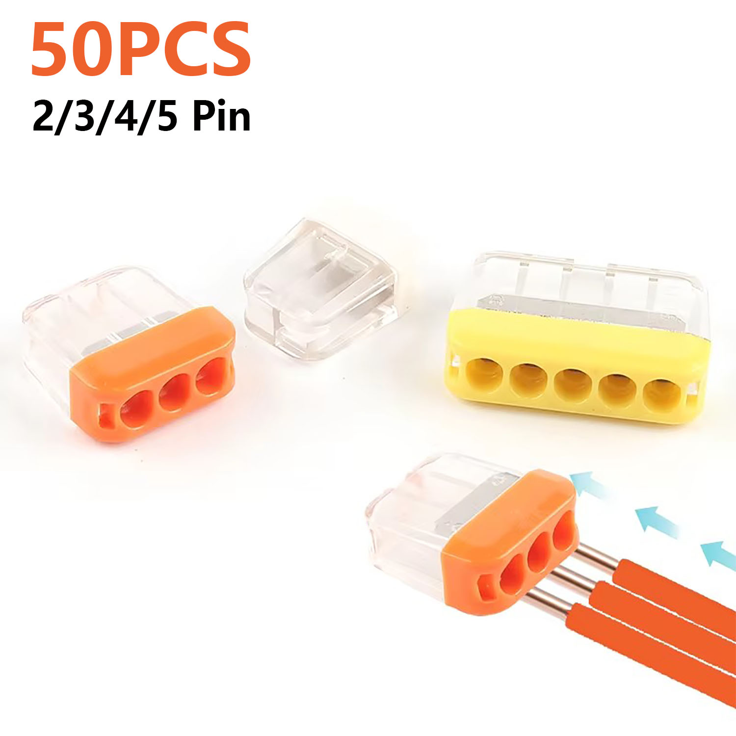 Push Fit Connector - 50 Pezzi Connettori a Morsetto Compatti